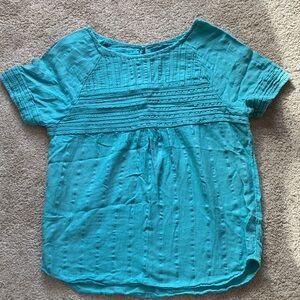 Prana Teal Textured Women's Blouse